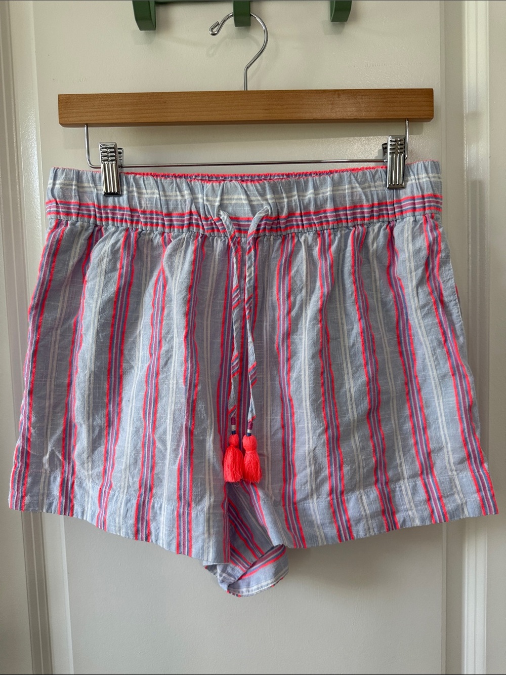 Boden Blue and Bright Pink Striped Shorts